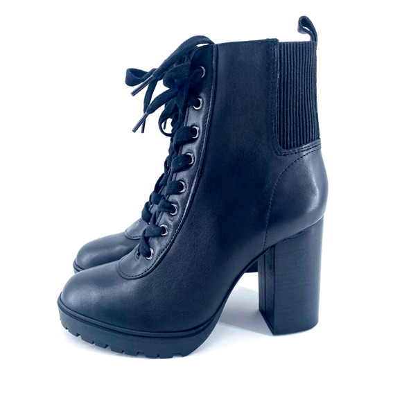 Steve Madden Latch Black Combat Boot Women's Size 8.5  LATC01S1 - Picture 1 of 9